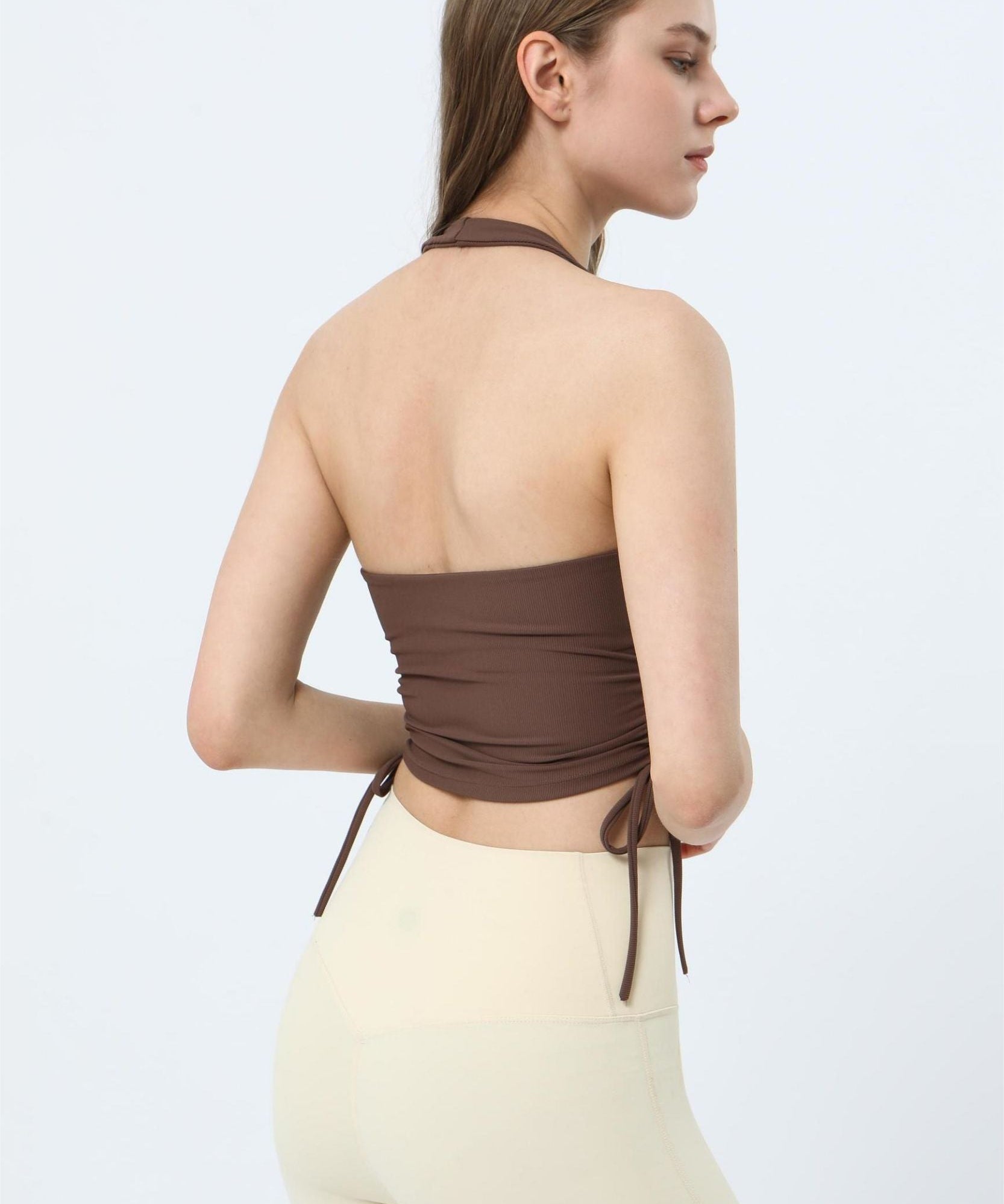 Ribbed Halter Neck Tank Tops by bornfocus