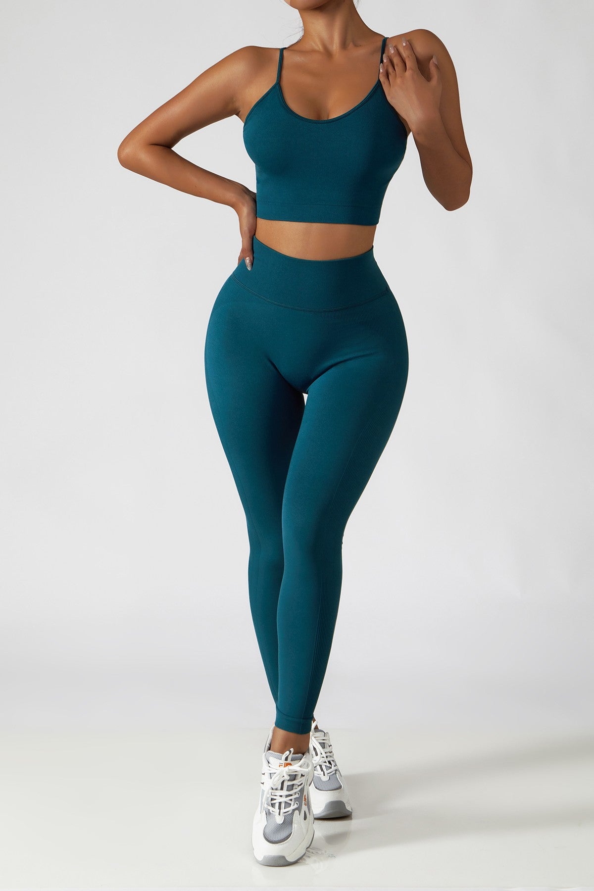 Ribbed High Rise Seamless Leggings by bornfocus