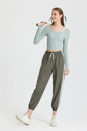 Ribbed Long Sleeve Top with Built-In Bra by bornfocus