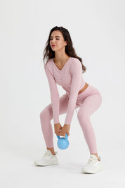 Ribbed Mid-Waist Workout Leggings by bornfocus