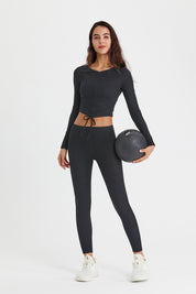 Ribbed Mid-Waist Workout Leggings by bornfocus