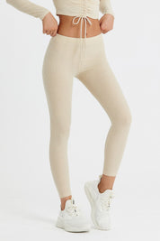 Ribbed Mid-Waist Workout Leggings by bornfocus