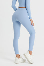 Ribbed Mid-Waist Workout Leggings by bornfocus