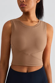 Ribbed Longline Racerback Sports Bra by bornfocus