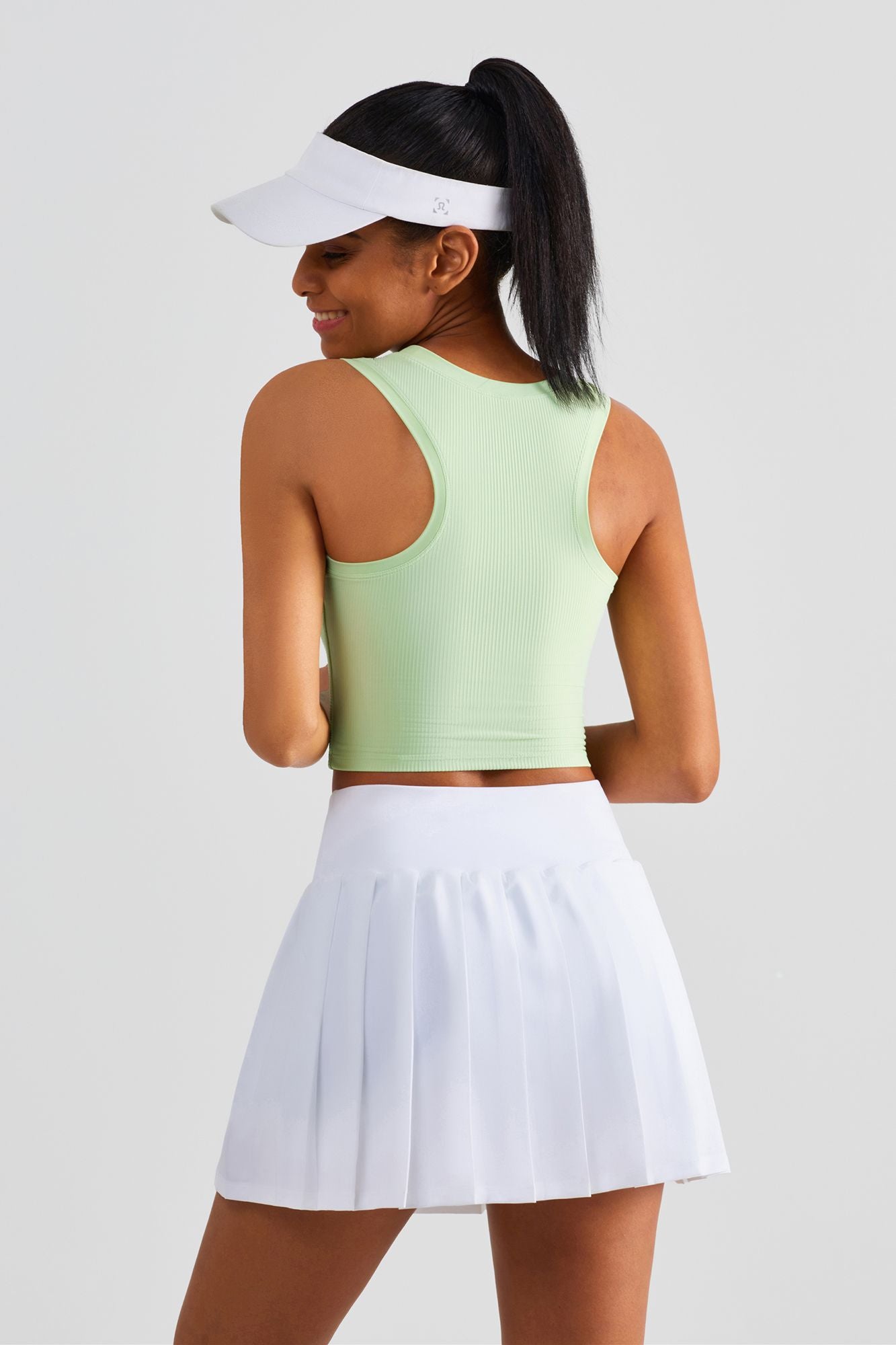 Ribbed Longline Racerback Sports Bra by bornfocus