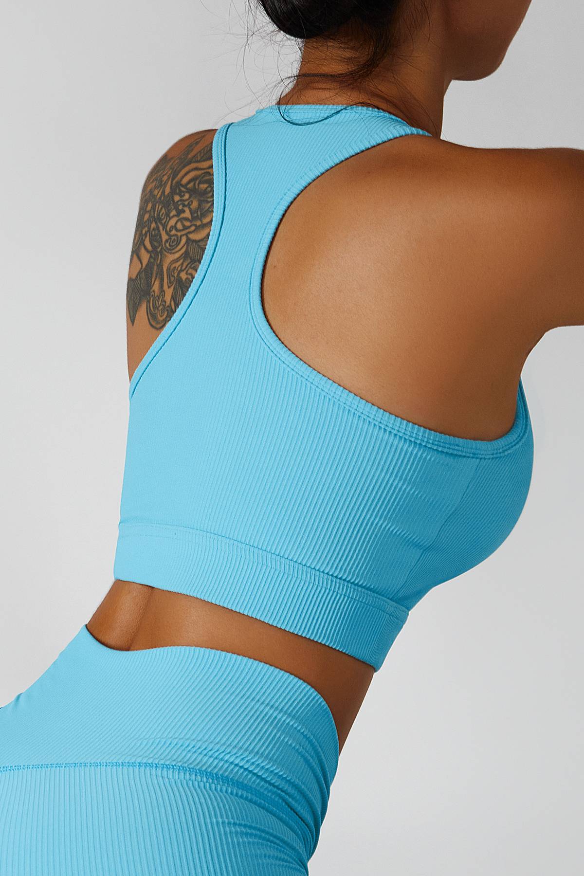 Ribbed Racerback Sports Bra by bornfocus