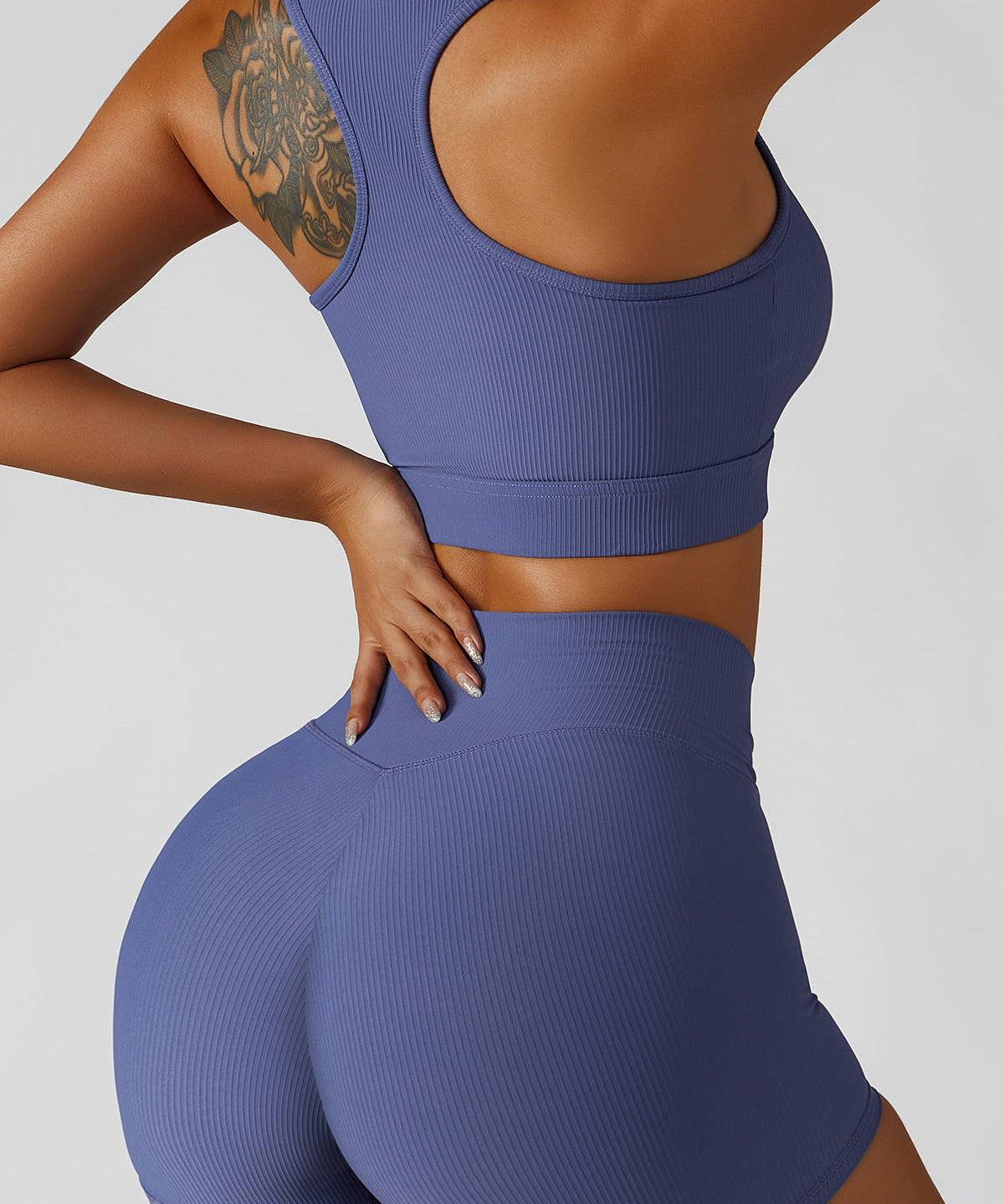 Ribbed Racerback Sports Bra by bornfocus