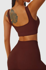 Ribbed Scoop Neckline Sports Bra by bornfocus