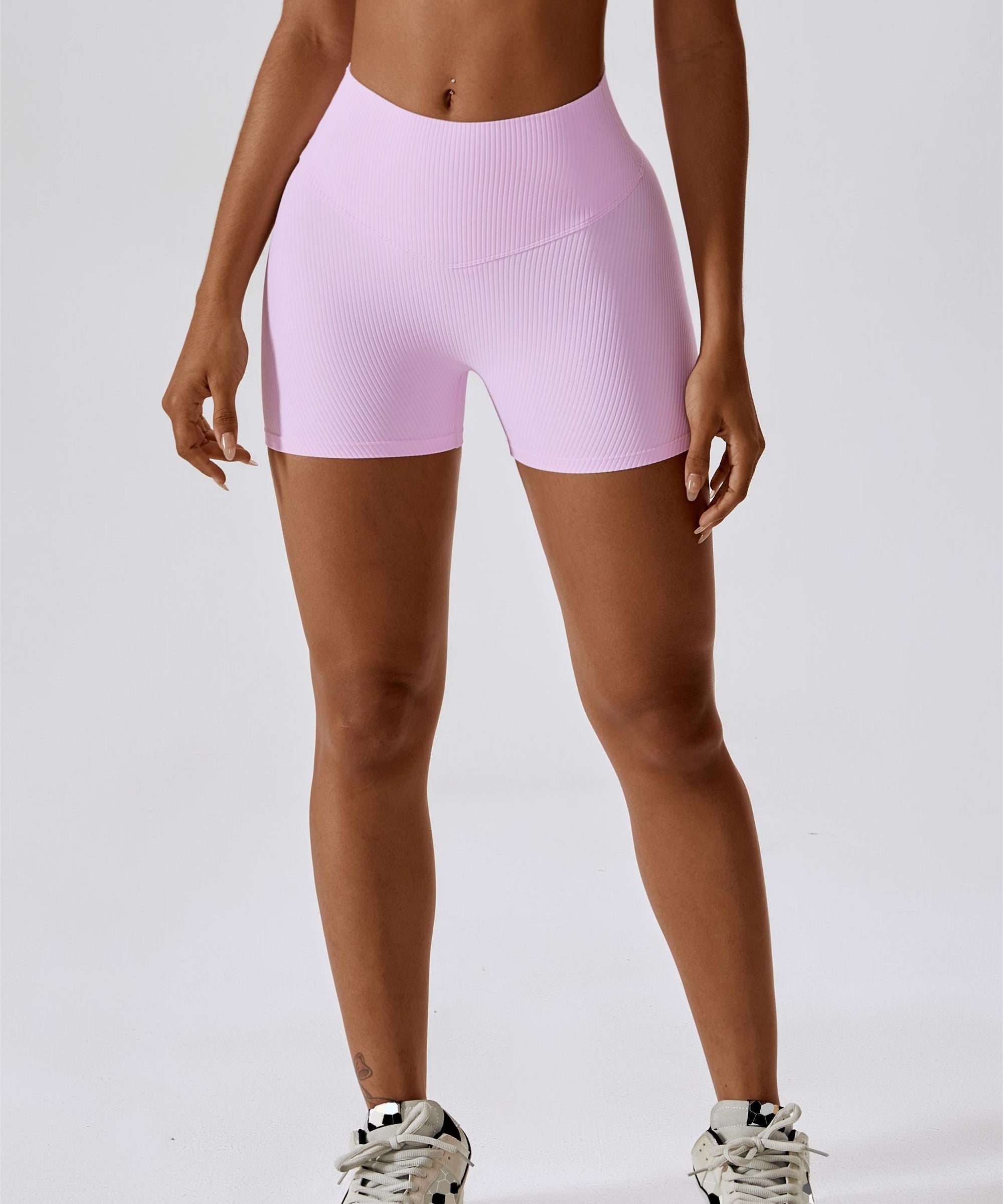 Ribbed Scrunch Butt Mini Shorts by bornfocus