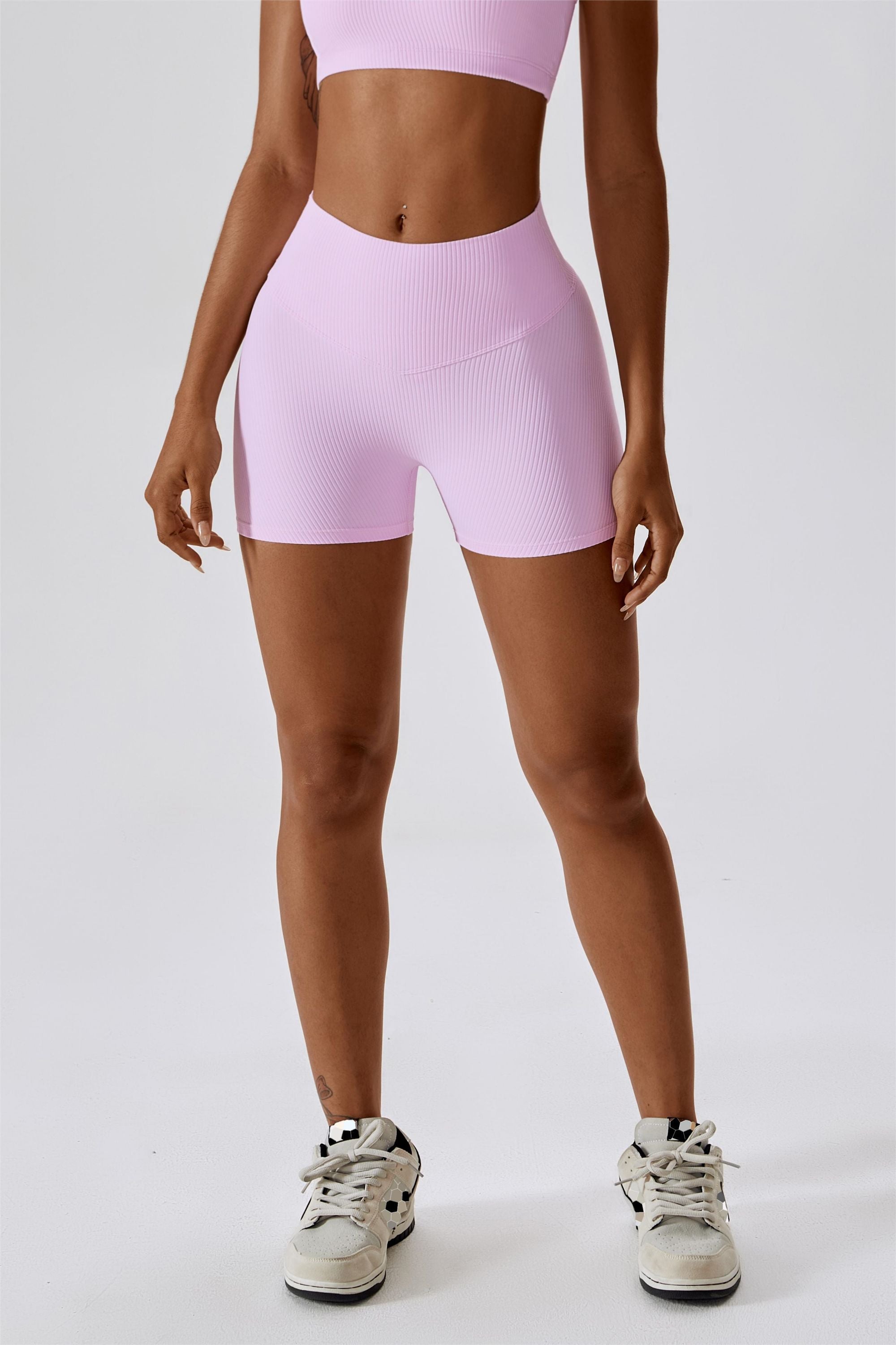 Ribbed Scrunch Butt Mini Shorts by bornfocus