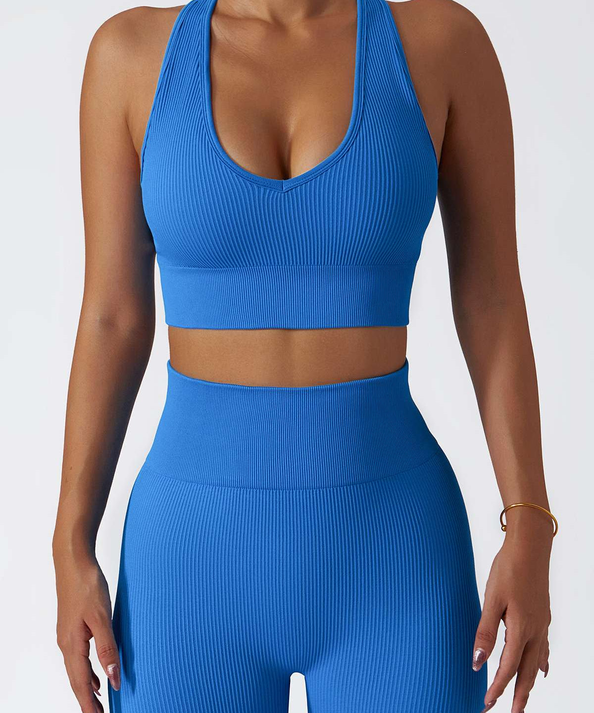 Ribbed Racerback Sports Bra by bornfocus
