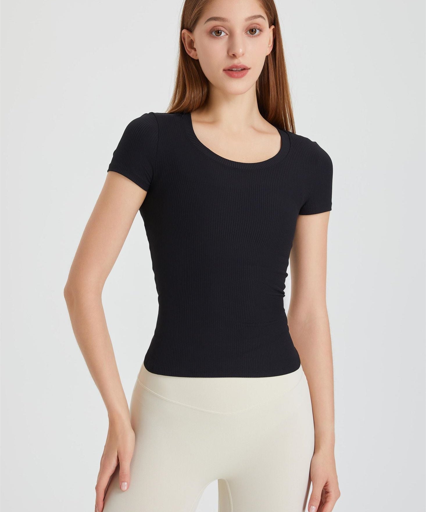 Ribbed Tunic Short Sleeve T-Shirt by bornfocus