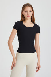 Ribbed Tunic Short Sleeve T-Shirt by bornfocus