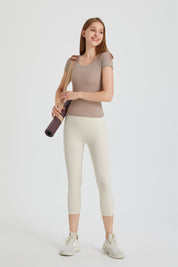 Ribbed Tunic Short Sleeve T-Shirt by bornfocus