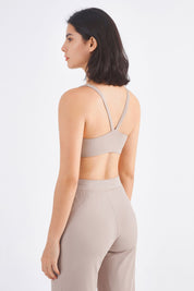 Ribbed Y-Back Sports Bra & Wide-Leg Yoga Pants Set by bornfocus