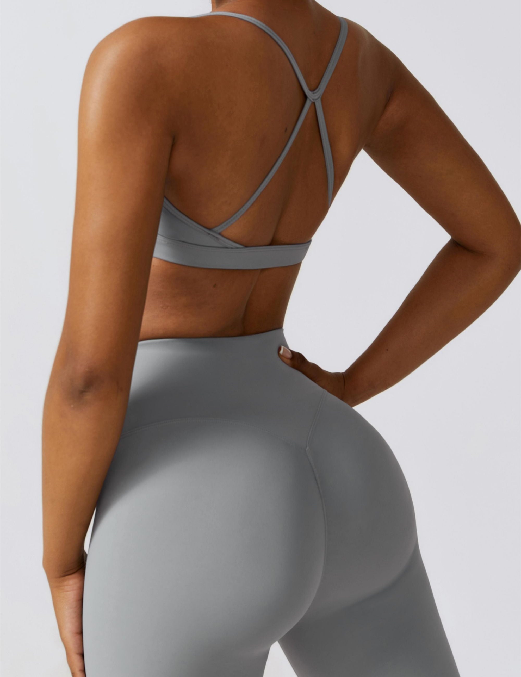 Scoop Neck Strappy Sports Bra by bornfocus