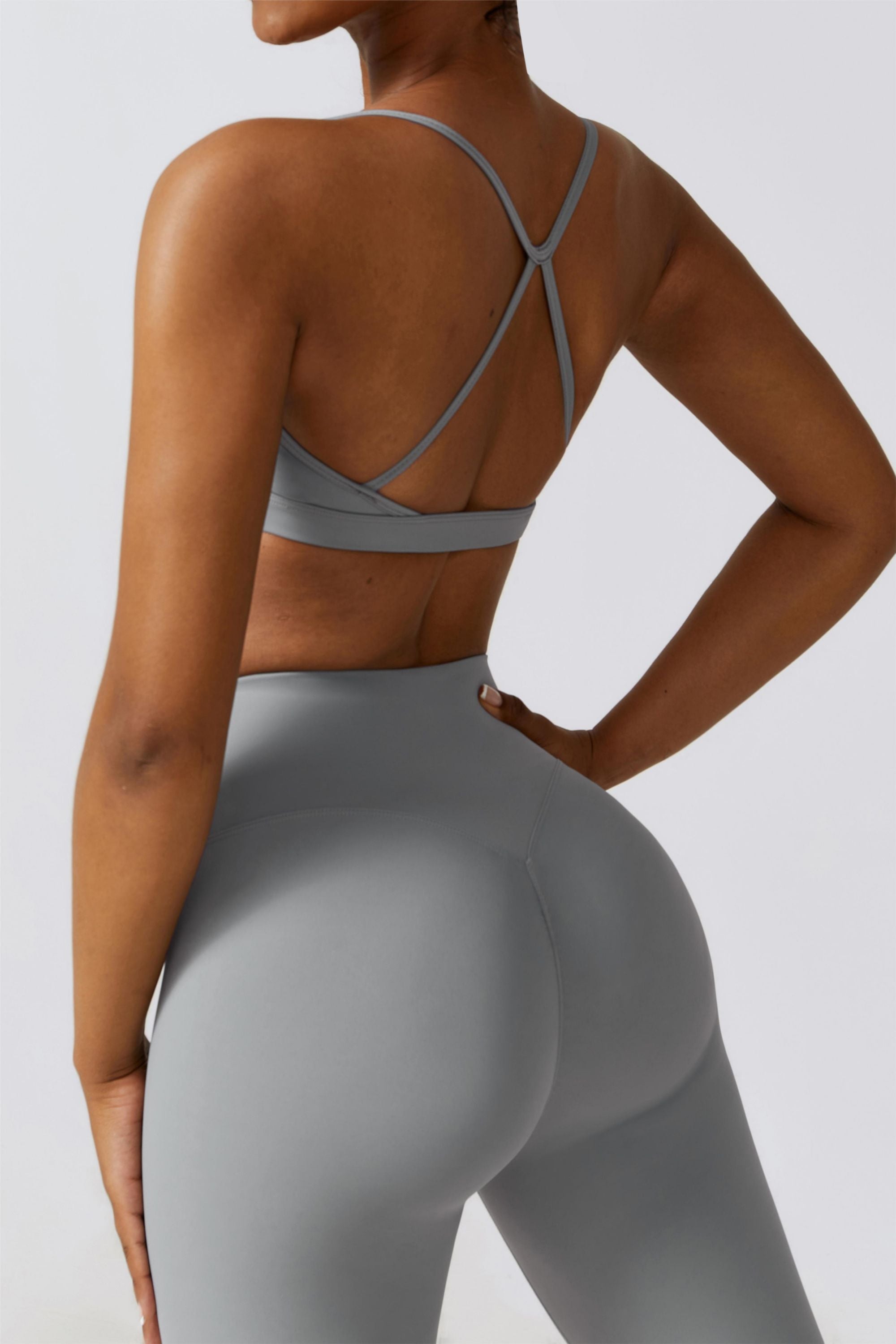 Scoop Neck Strappy Sports Bra by bornfocus