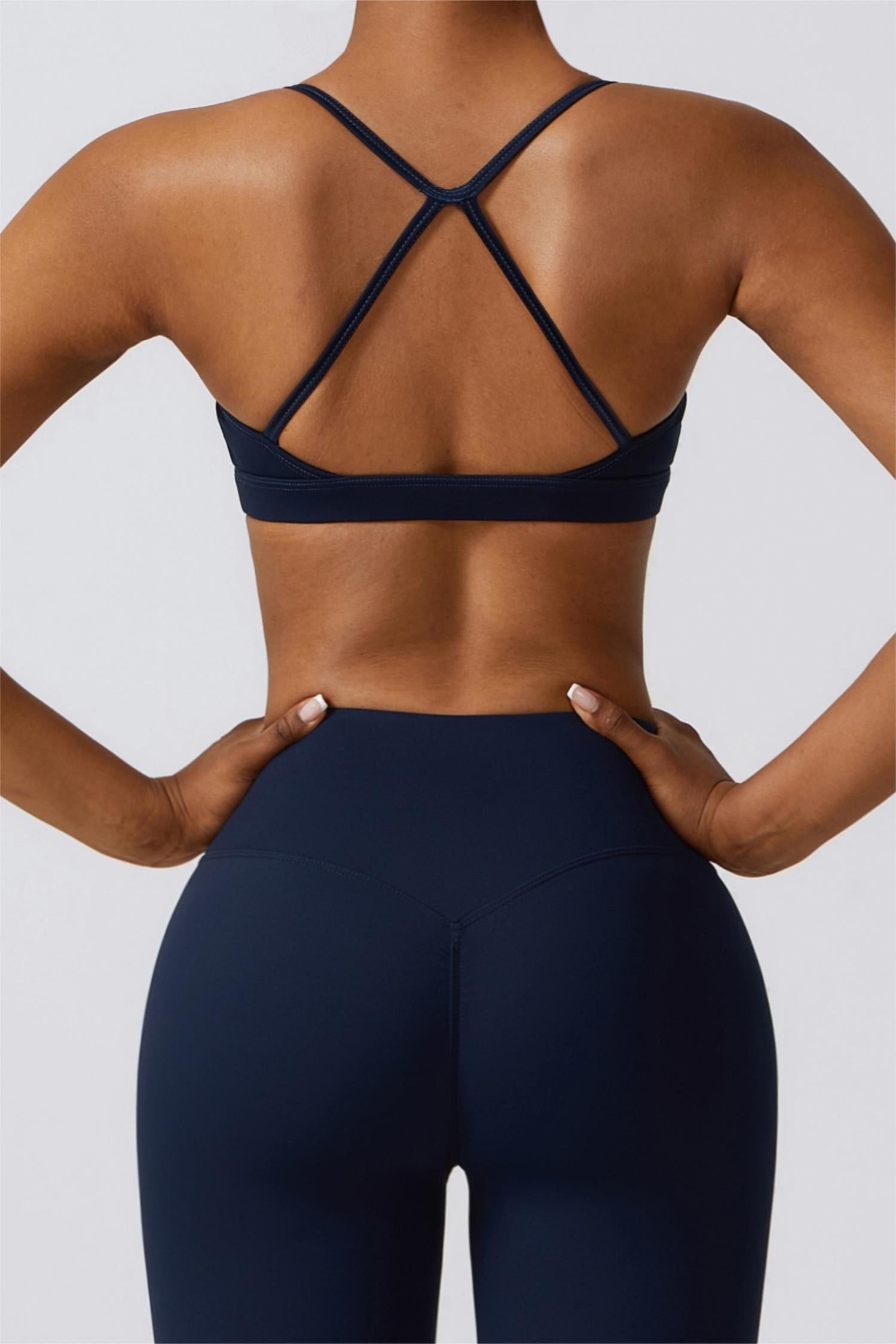 Scoop Neck Strappy Sports Bra by bornfocus