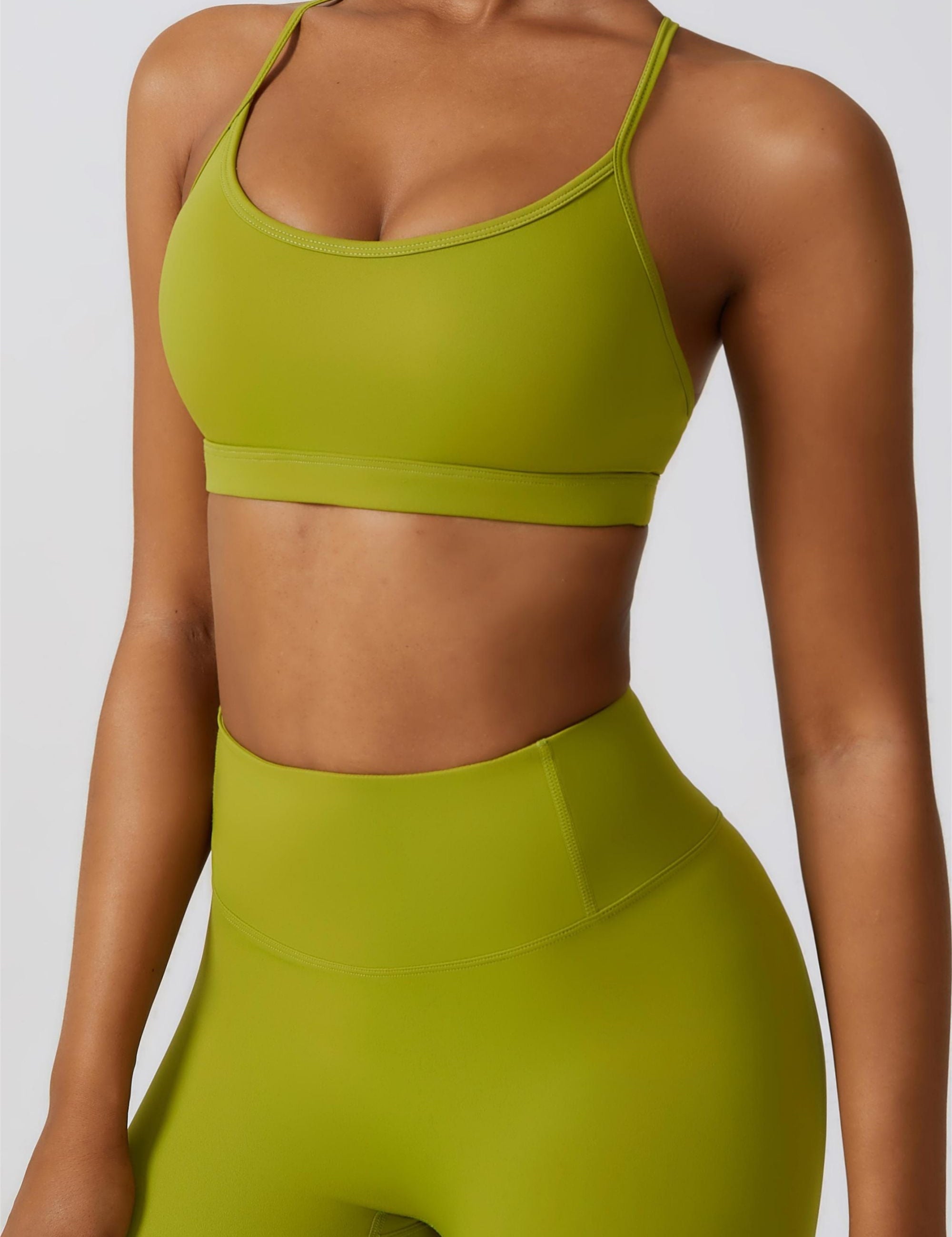 Scoop Neck Strappy Sports Bra by bornfocus