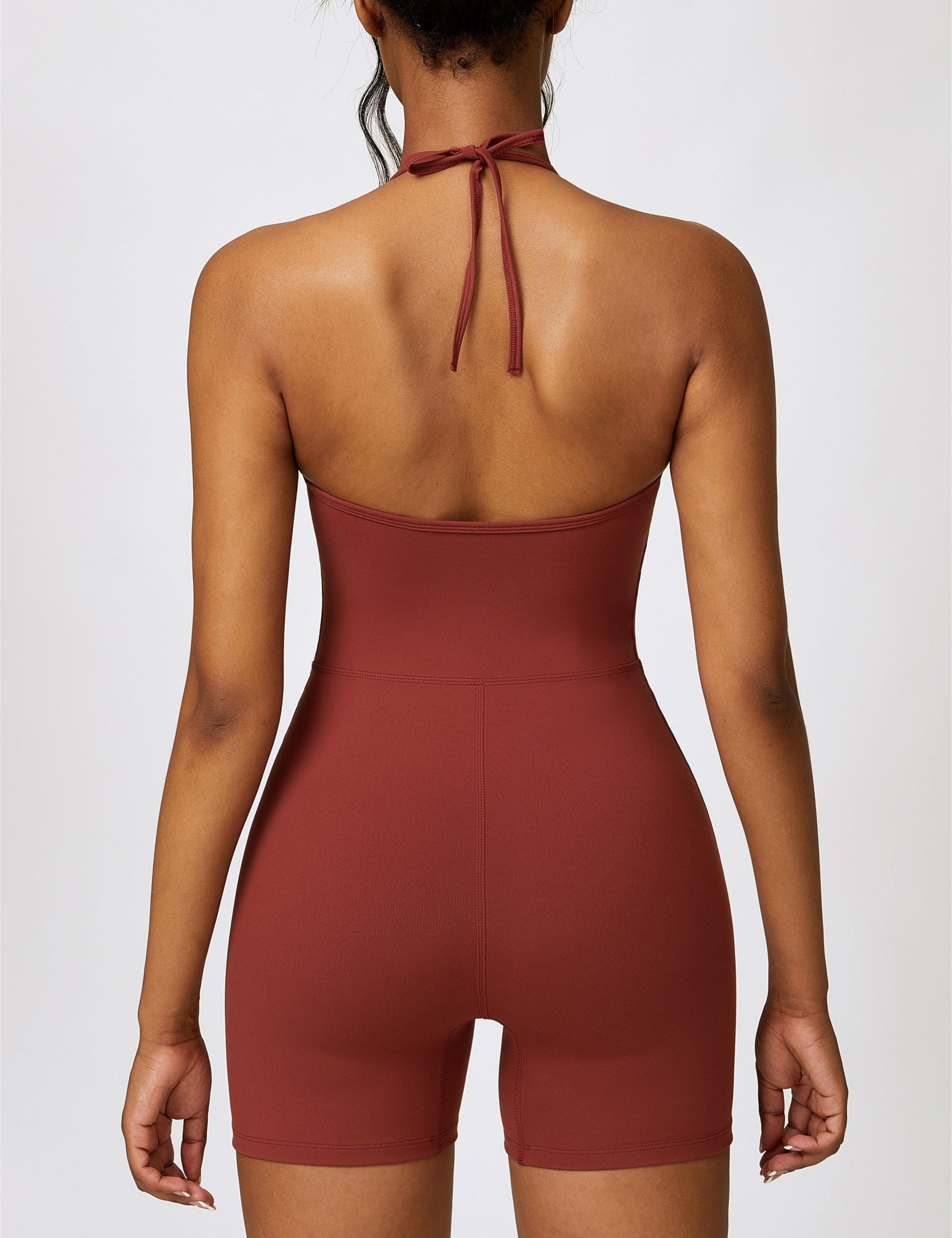 Scoop Neck Halter Short Unitard by bornfocus