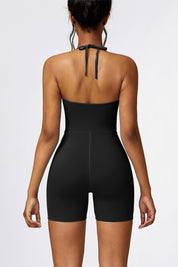 Scoop Neck Halter Short Unitard by bornfocus