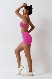 Scoop Neckline Crossover Strappy Sports Bra by bornfocus