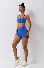 Scoop Neckline Crossover Strappy Sports Bra by bornfocus