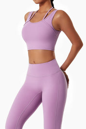 Halter Strap Detailing Tank Tops Built-in Bra by bornfocus