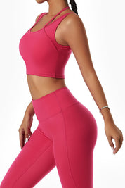 Halter Strap Detailing Tank Tops Built-in Bra by bornfocus