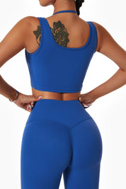 Halter Strap Detailing Tank Tops Built-in Bra by bornfocus
