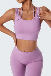 Halter Strap Detailing Tank Tops Built-in Bra by bornfocus