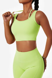 Halter Strap Detailing Tank Tops Built-in Bra by bornfocus