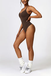 Scoop Neck Spaghetti Straps Shapewear Bodysuit by bornfocus