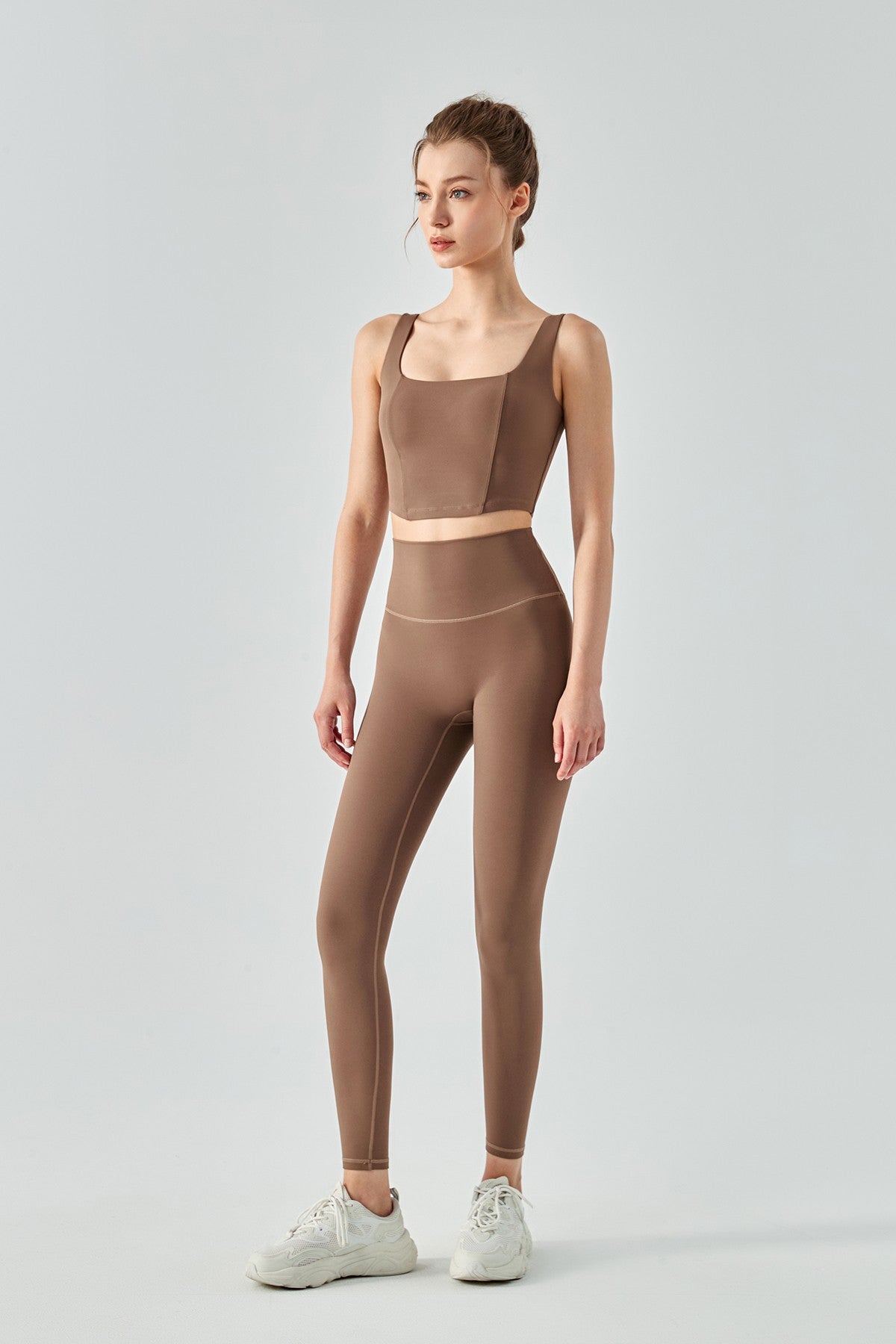 Seamed Crop Corset Top & Leggings Activewear Set by bornfocus