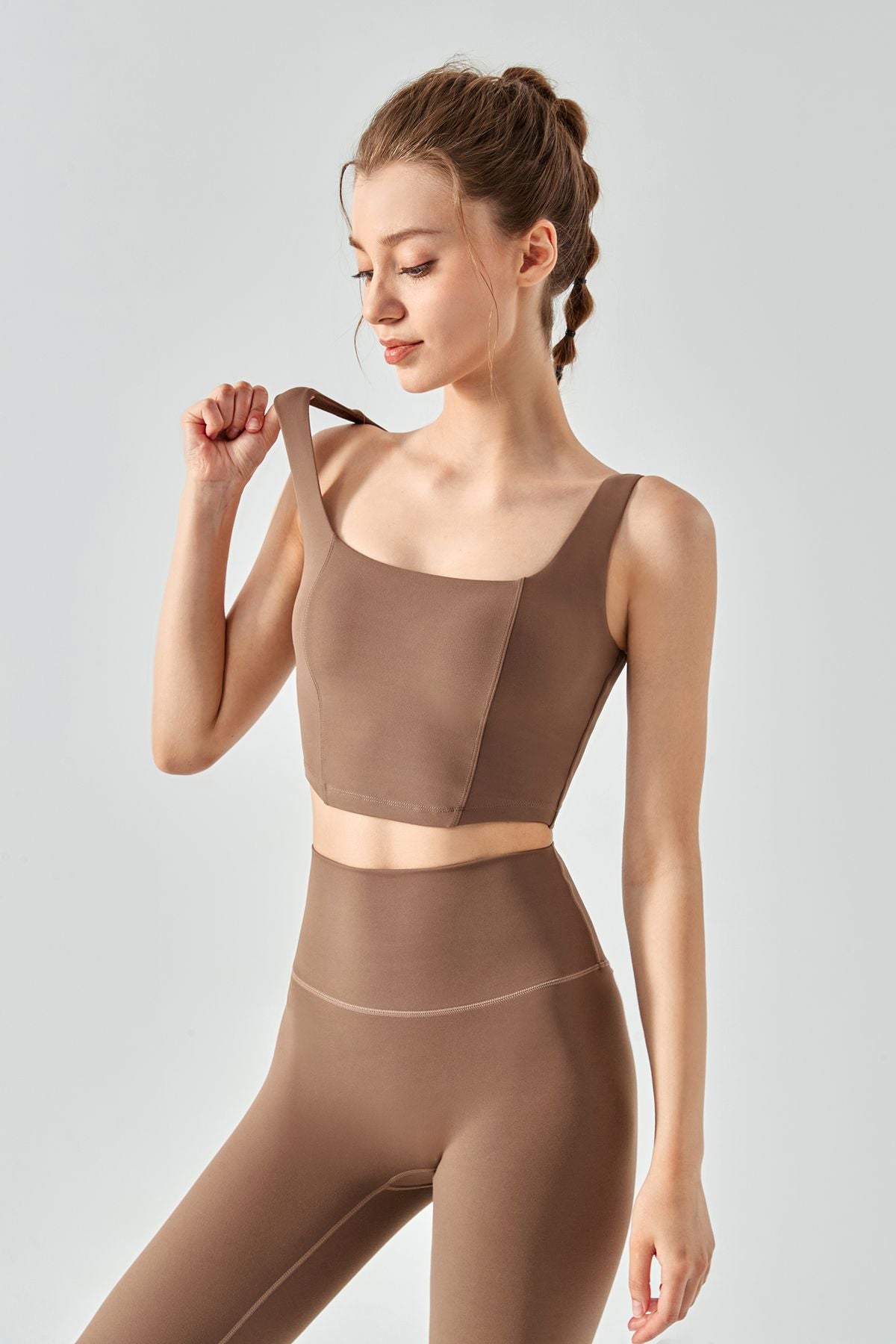 Seamed Crop Corset Top & Leggings Activewear Set by bornfocus