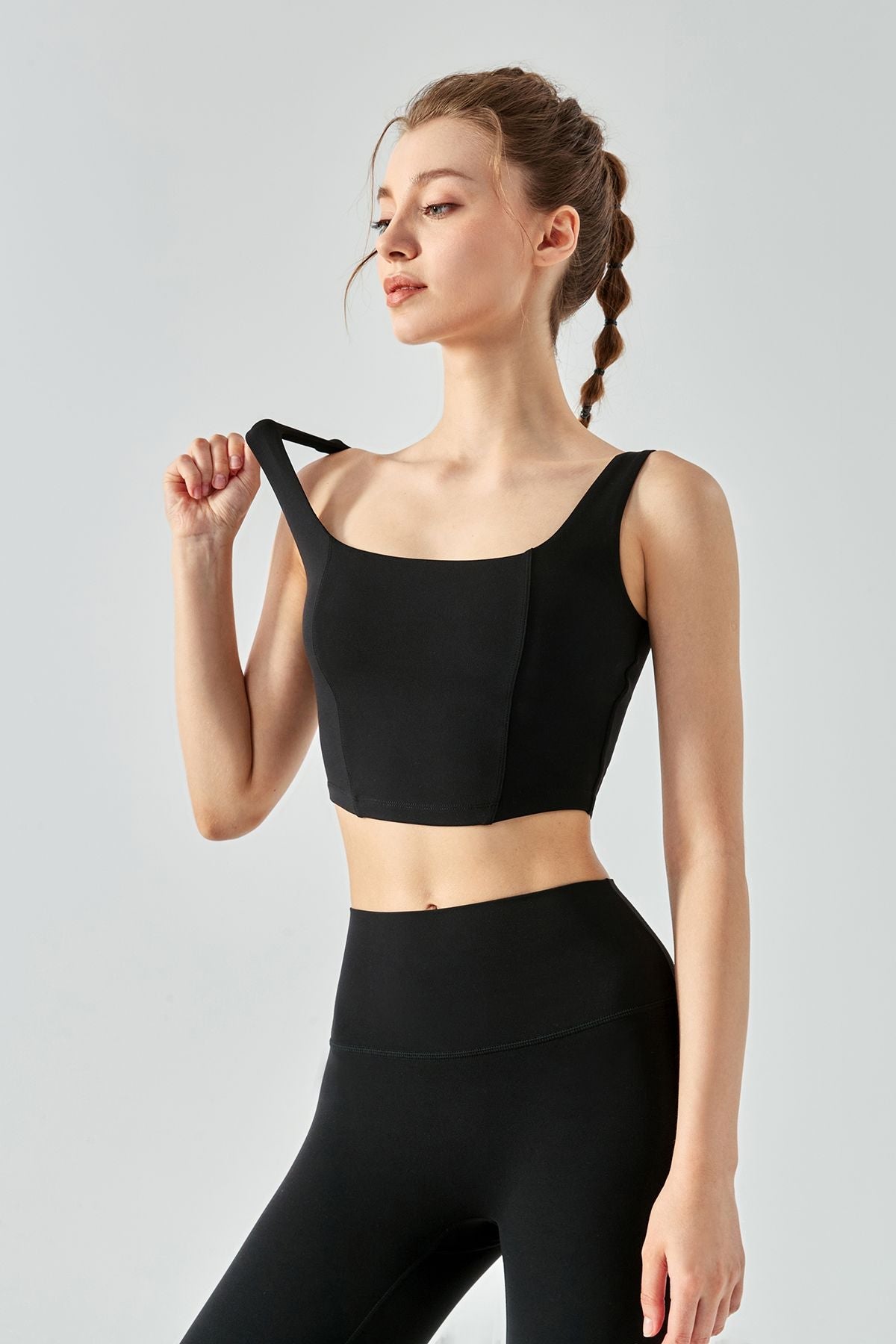 Seamed Crop Corset Top & Leggings Activewear Set by bornfocus