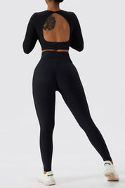 Seamless Backless Crop Long Sleeve Top by bornfocus