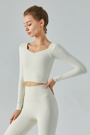 Long Sleeve Open Back Crop Shirts by bornfocus