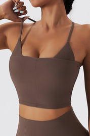 Seamless Ribbed Cross Back Sports Bra by bornfocus