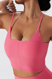 Seamless Ribbed Cross Back Sports Bra by bornfocus