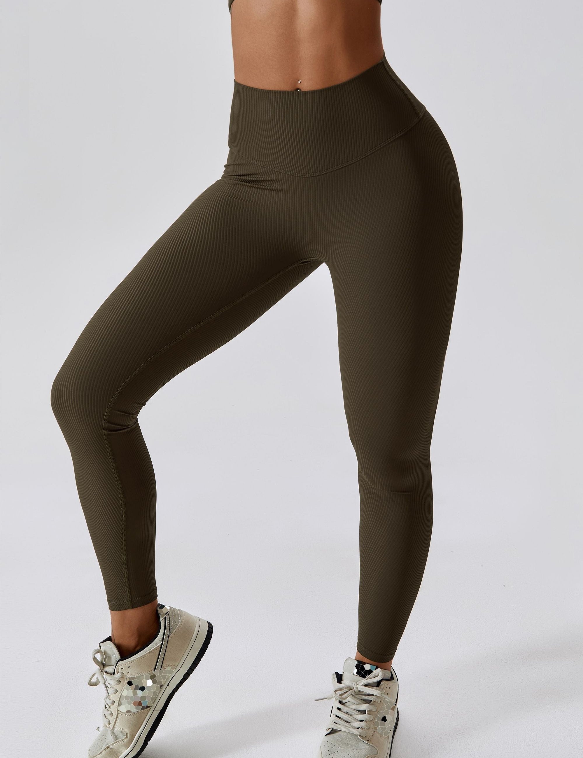 Ribbed Scrunch Butt Leggings by bornfocus