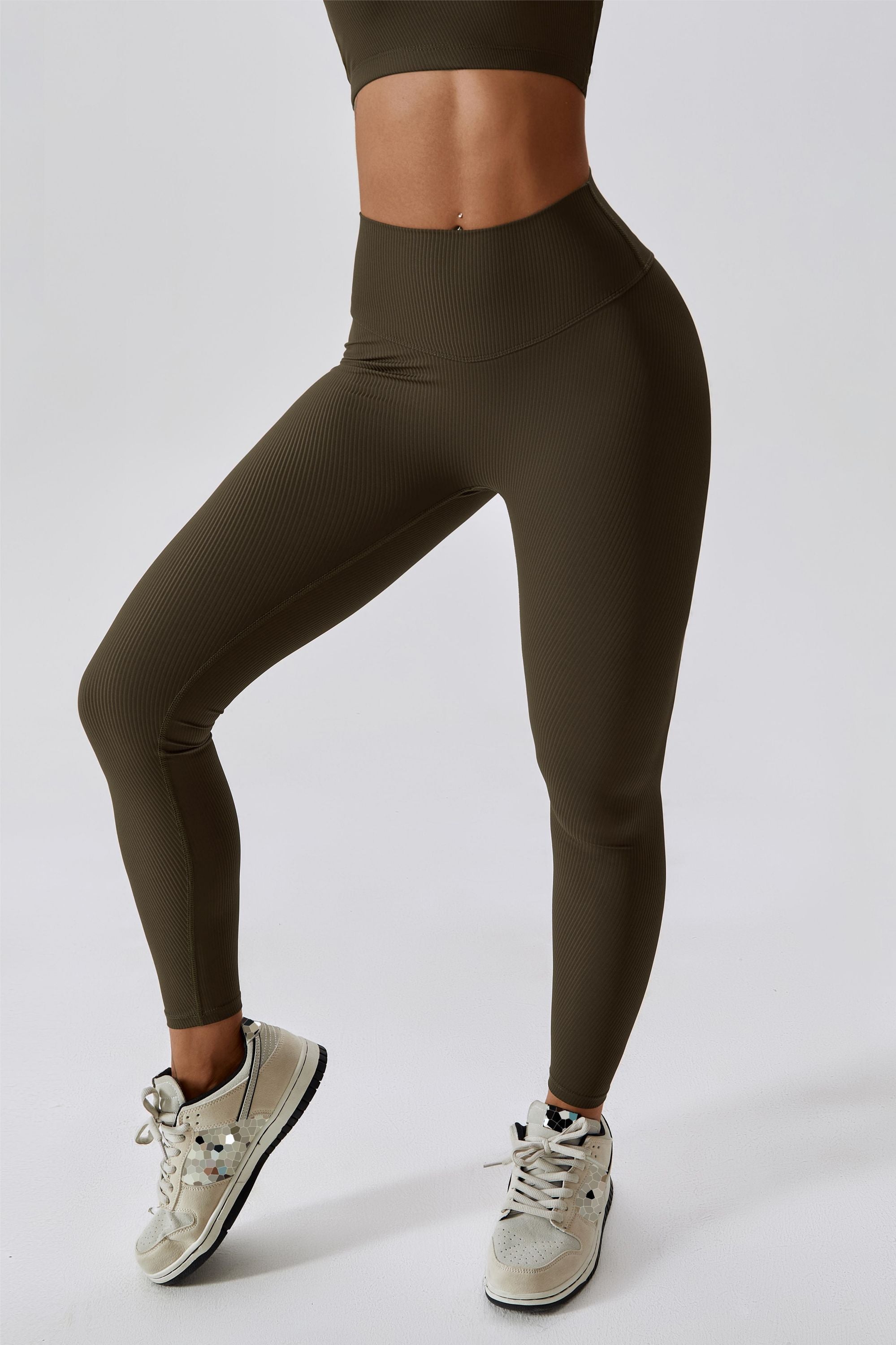 Ribbed Scrunch Butt Leggings by bornfocus