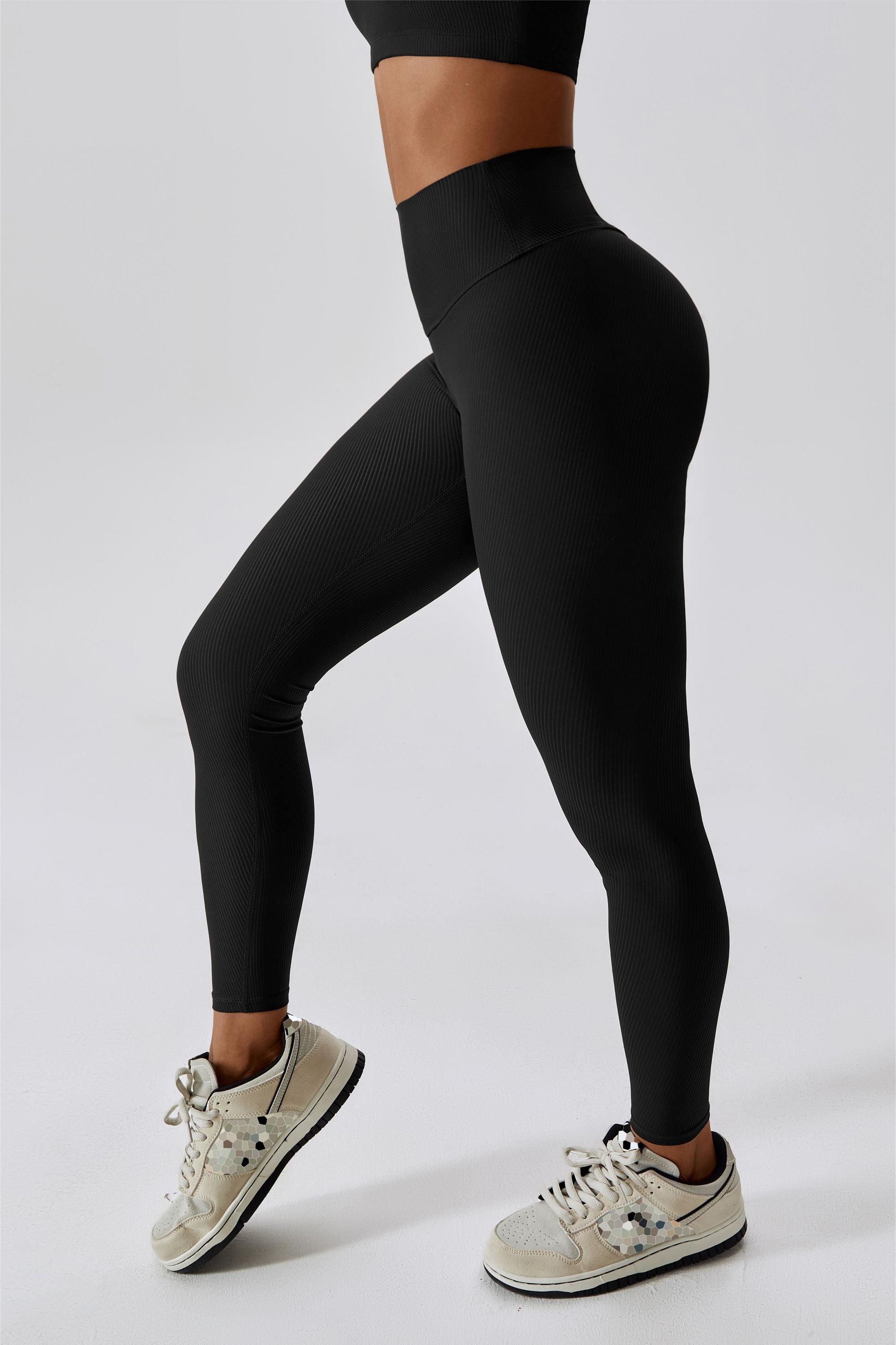 Ribbed Scrunch Butt Leggings by bornfocus