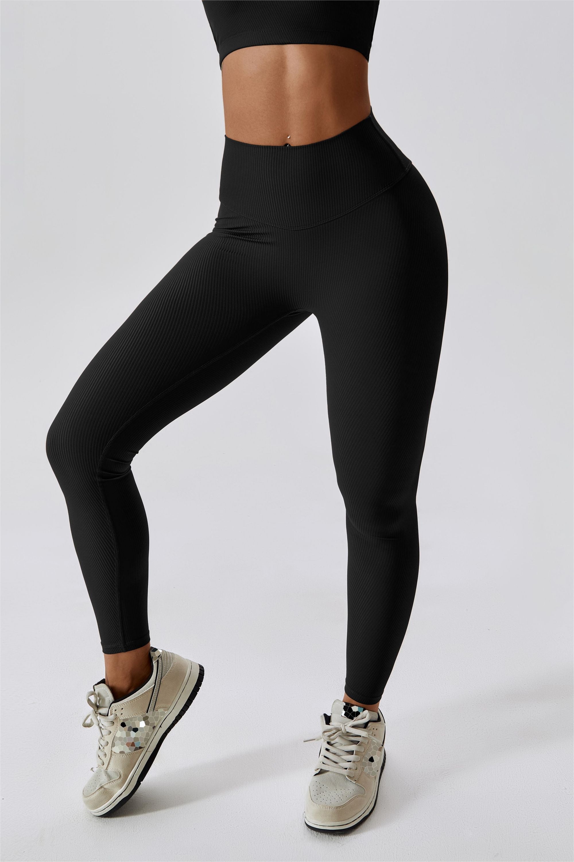 Ribbed Scrunch Butt Leggings by bornfocus