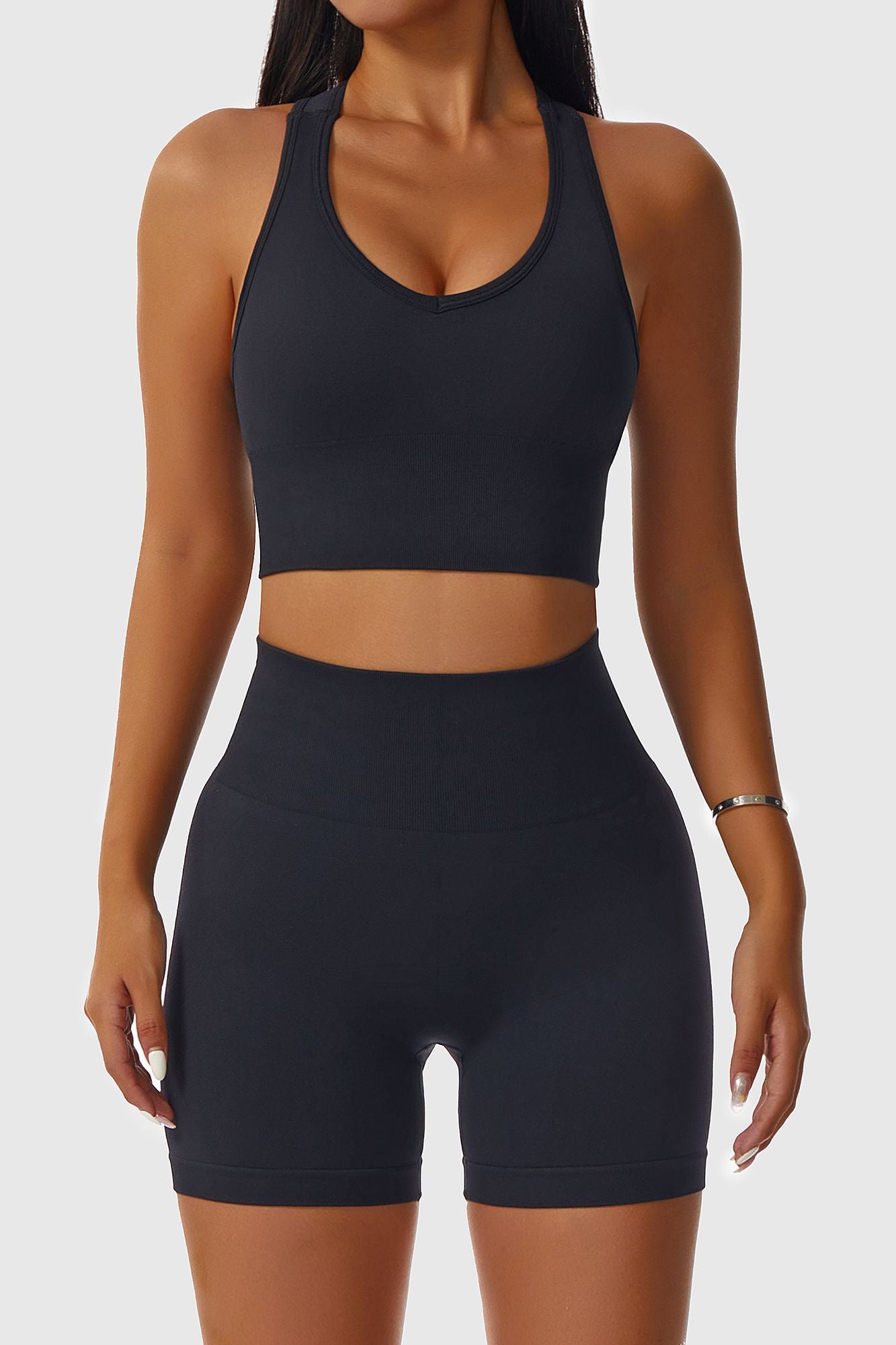 Seamless Scoop Neckline Racerback Sports Bra by bornfocus