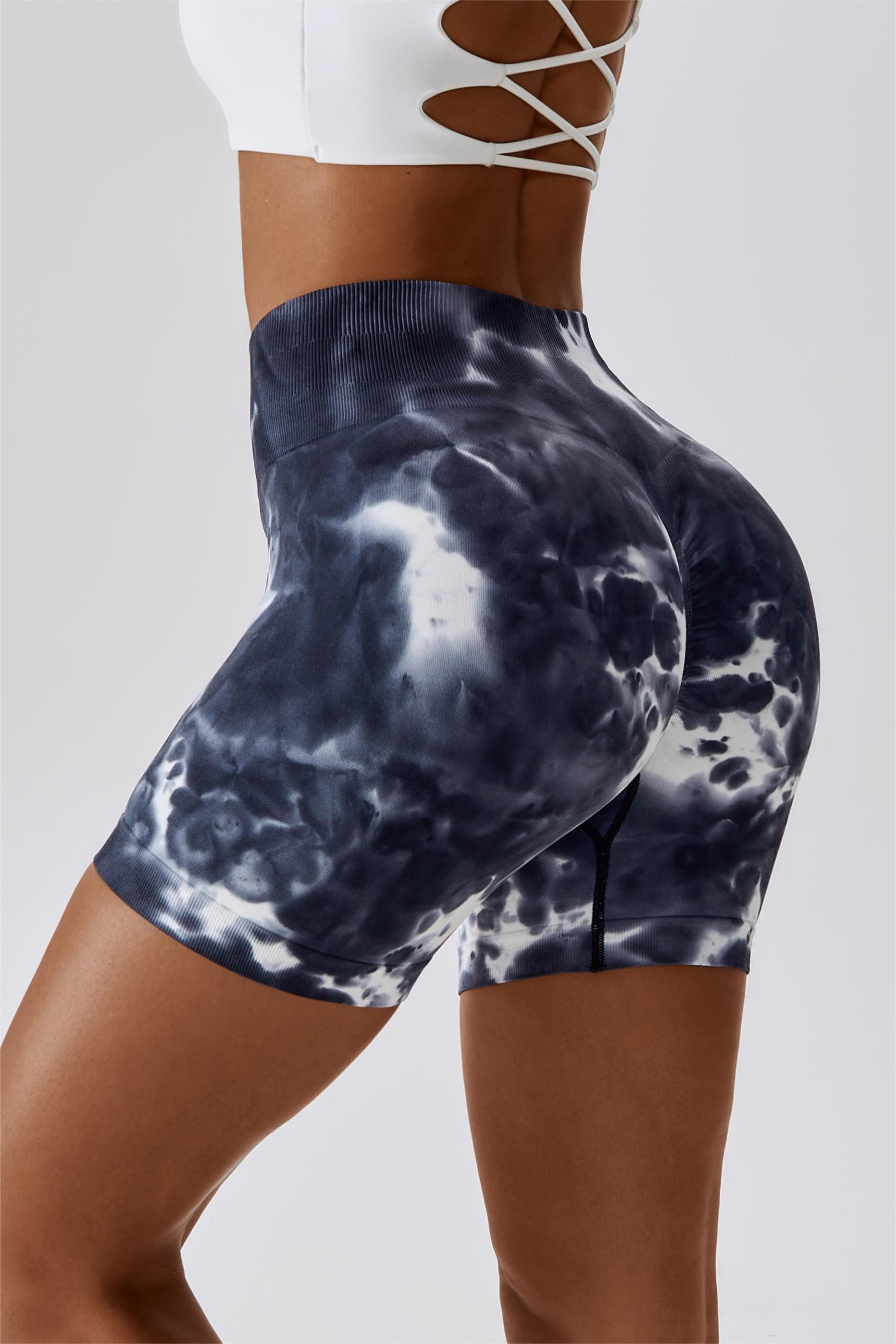 Seamless Tie Dye Scrunch Butt Shorts by bornfocus