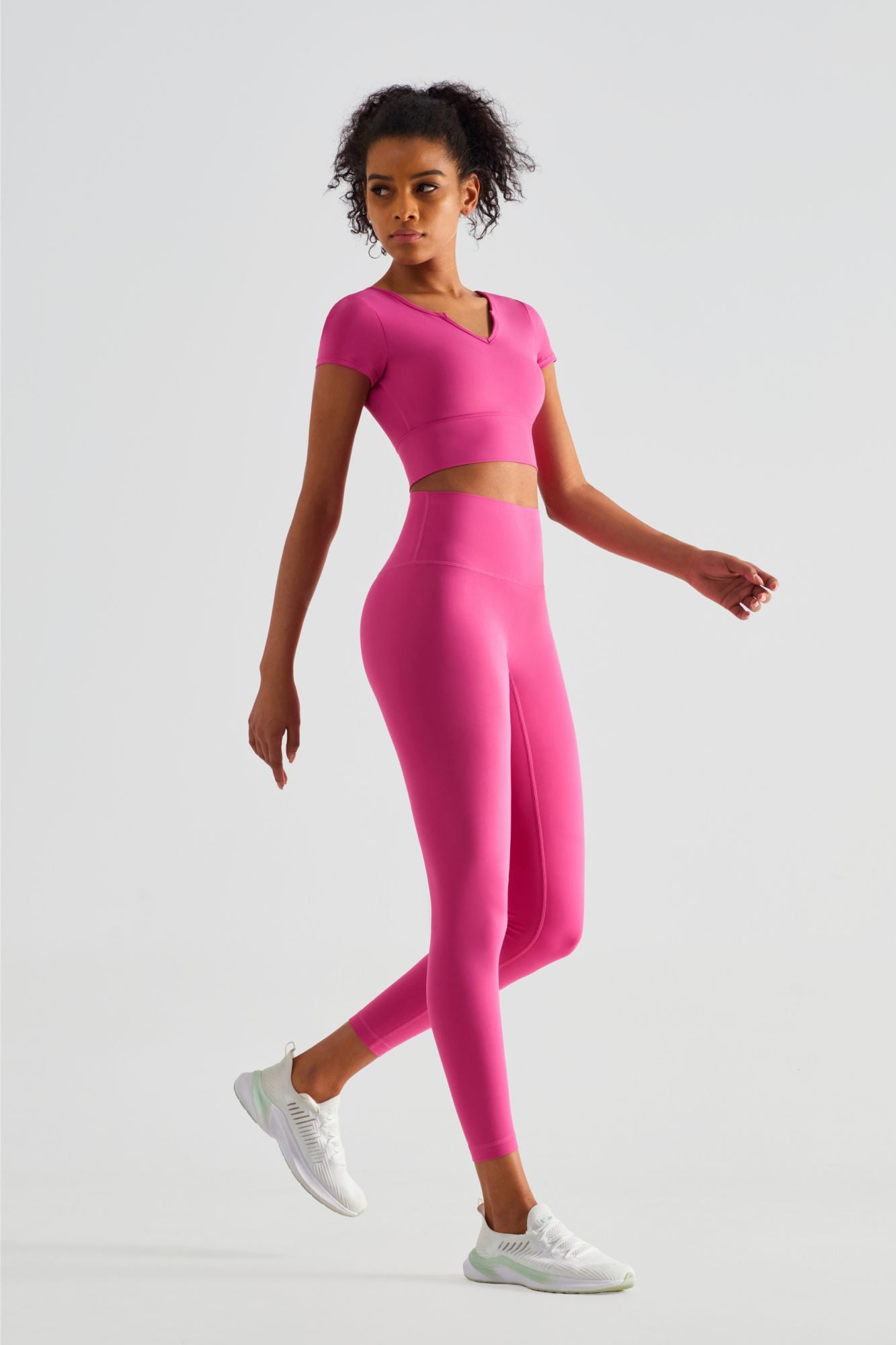 Short Sleeve Crop Top & Leggings Activewear Set by bornfocus