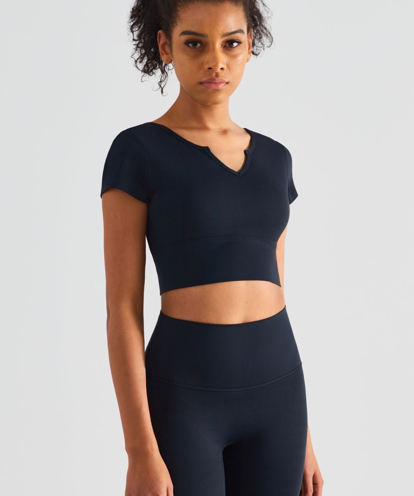 Short Sleeve Crop Top & Leggings Activewear Set by bornfocus