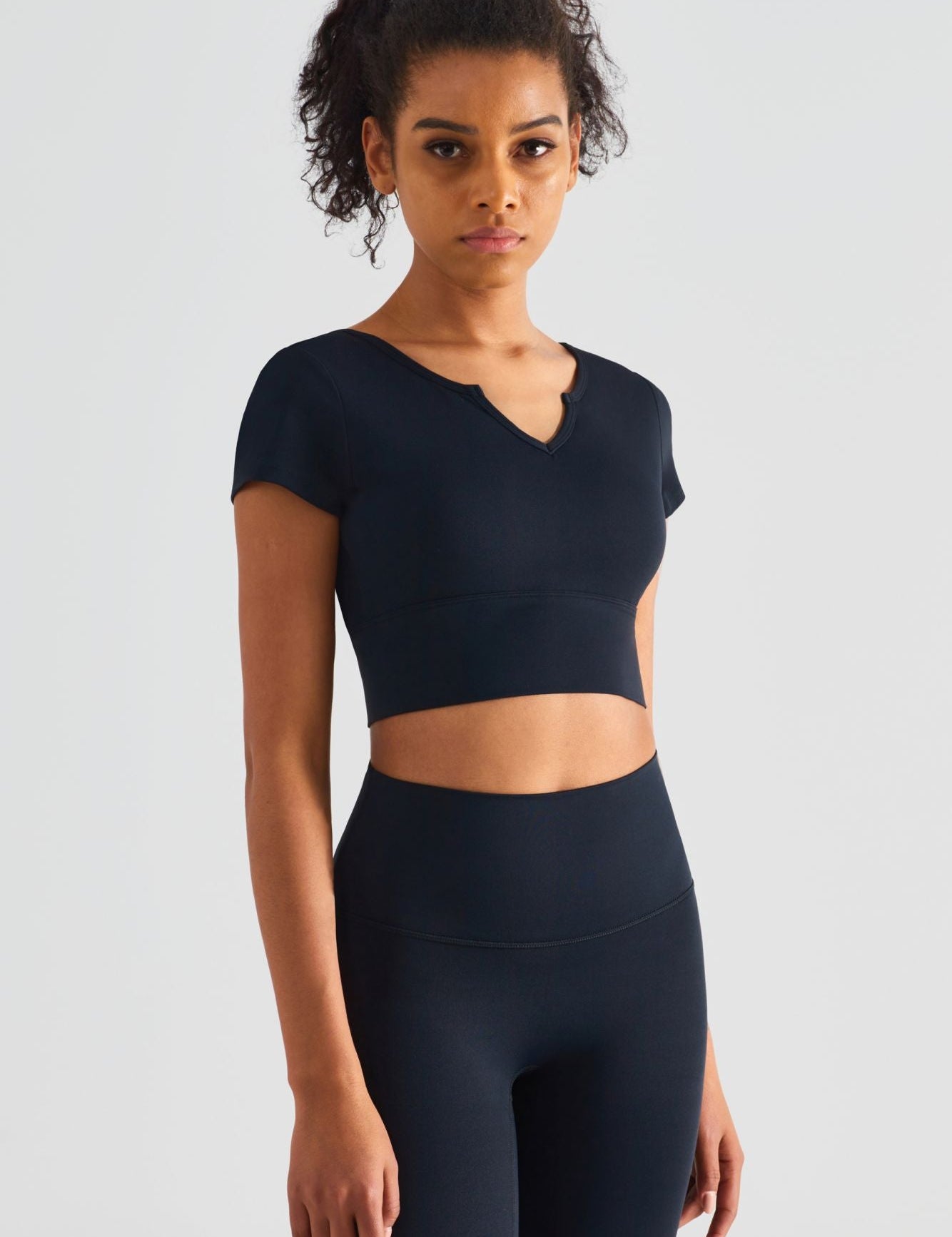 Short Sleeve Crop Top & Leggings Activewear Set by bornfocus