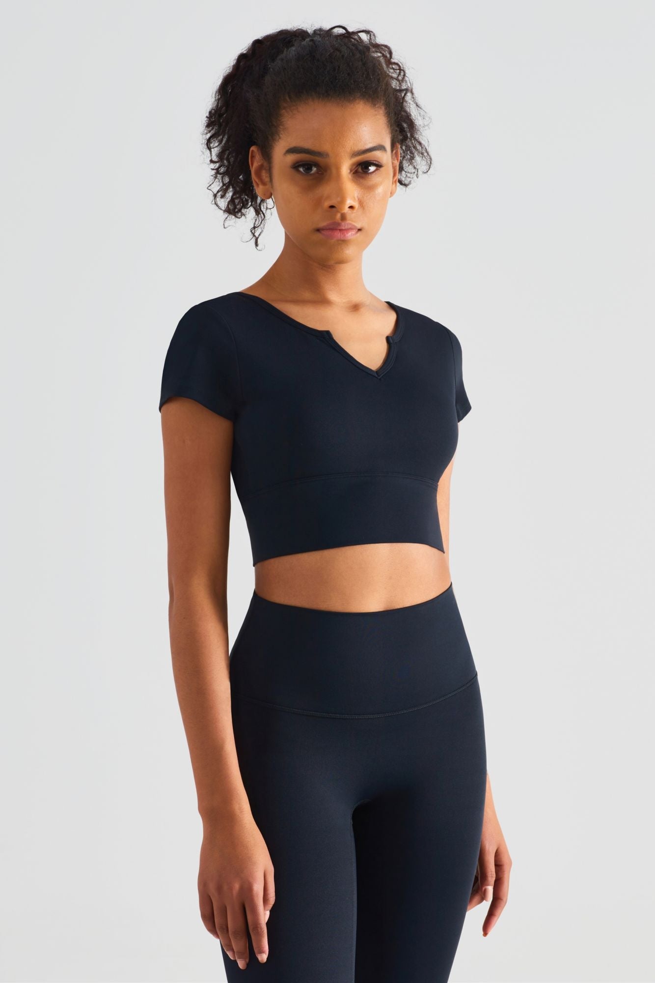 Short Sleeve Crop Top & Leggings Activewear Set by bornfocus